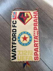 Вымпел Уотфорд Англия - Спарта Прага ЧССР 1983