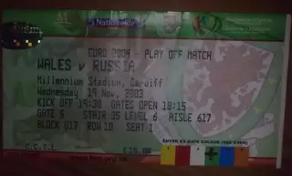 Билет Уэльс - Россия 2003