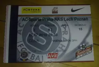 Билет Спарта Чехия - Лех Польша 2010-2011