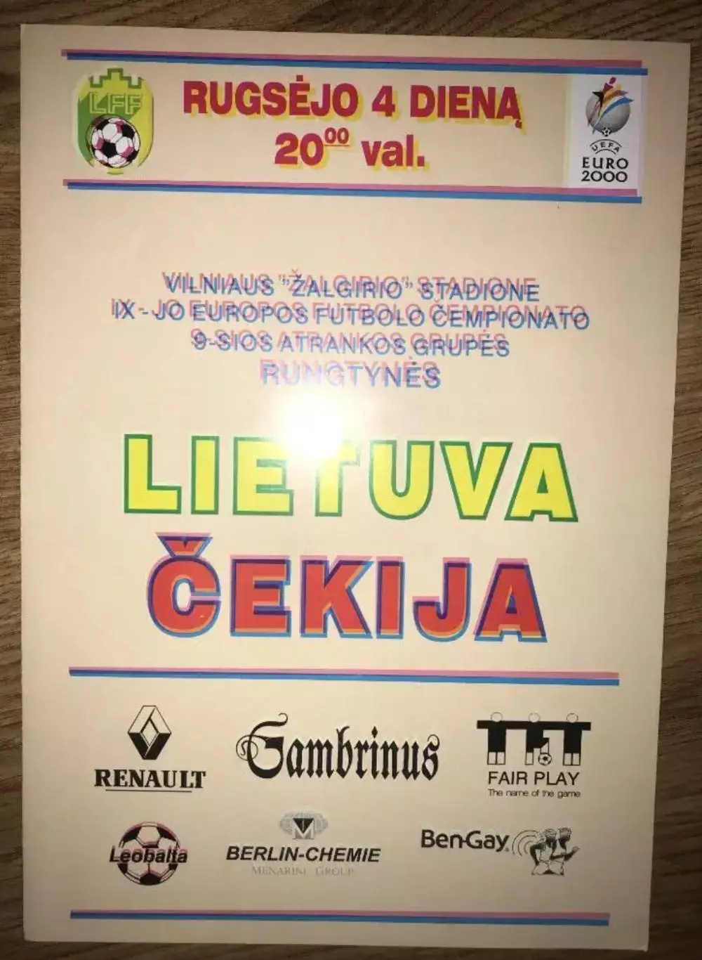 Литва - Чехия 1999