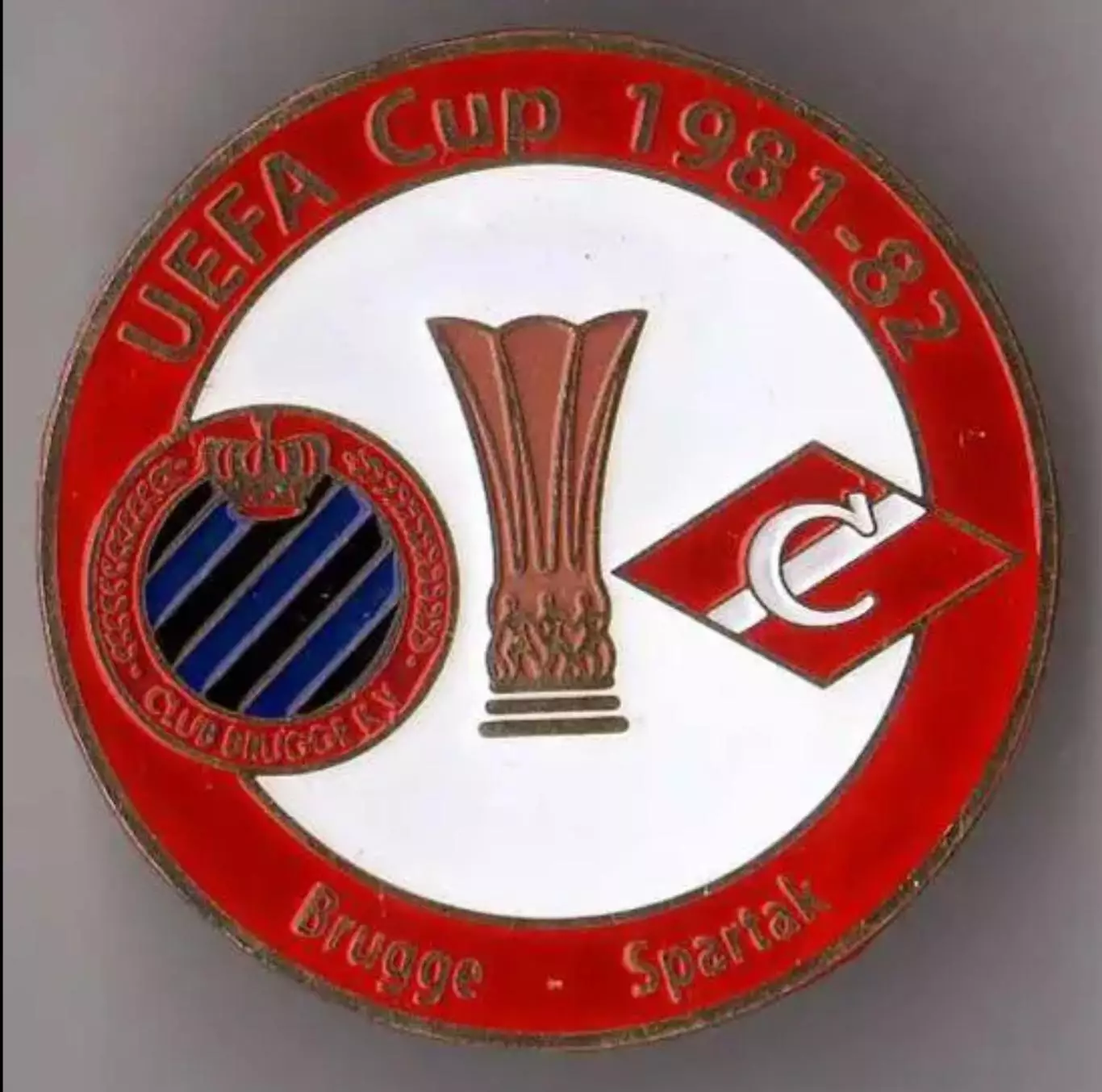 Знак футбол. Брюгге Бельгия - Спартак Москва 1981-1982
