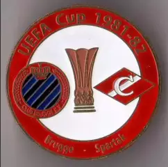 Знак футбол. Брюгге Бельгия - Спартак Москва 1981-1982