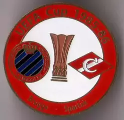 Знак футбол. Брюгге Бельгия - Спартак Москва 1985-1986