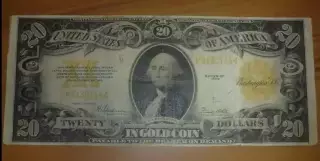 20 Долларов / Dollars (США) 1922 Gold Certificate