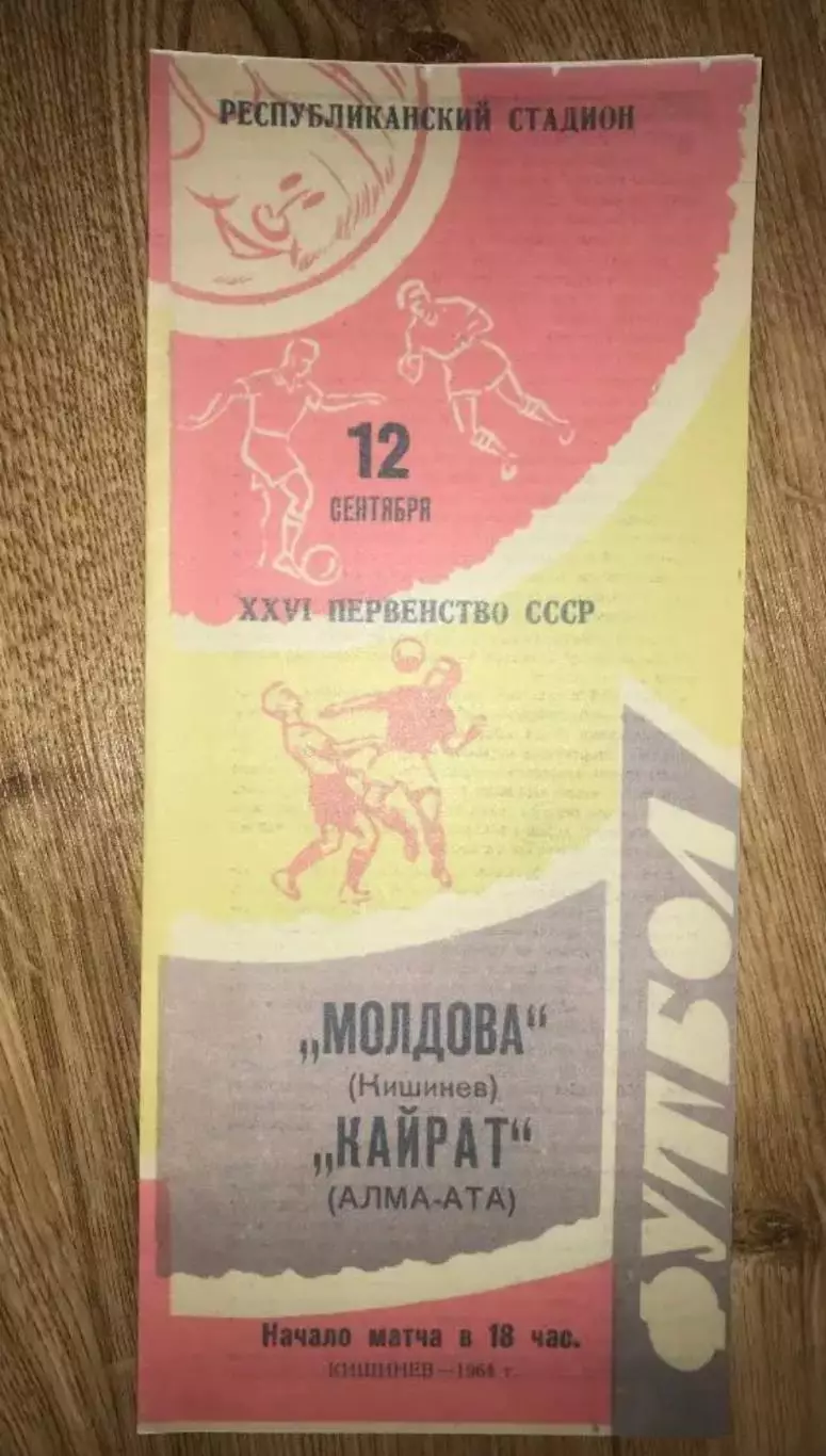 Молдова Кишинев - Кайрат Алма-Ата 1964