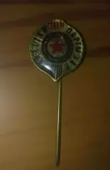 Футбол. Знак Партизан Югославия Сербия (старый, на игле)