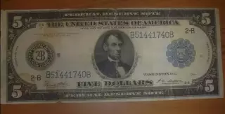5 Долларов / Dollars (США USA) 1914