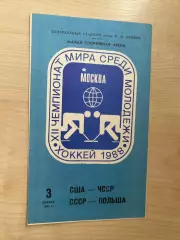 Хоккей. СССР - Польша + США - ЧССР 1988 мол чемпионат мира