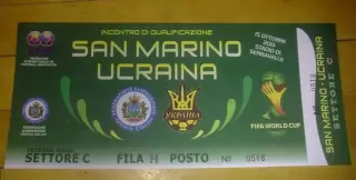 Билет Сан-Марино - Украина 2013