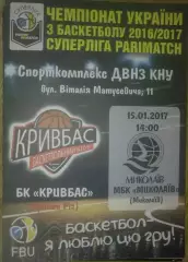 Баскетбол. Кривбасс Кривой Рог - Николаев 2016-2017 (2)