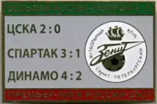 Знак Зенит Санкт-Петербург - ЦСКА, Спартак, Динамо 2007