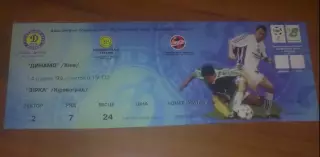 Билет Динамо Киев - Звезда Кировоград 1998-1999