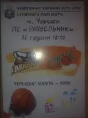 Баскетбол. Черкасские Мавпы Черкассы - Химик Южный 2017-2018 №2