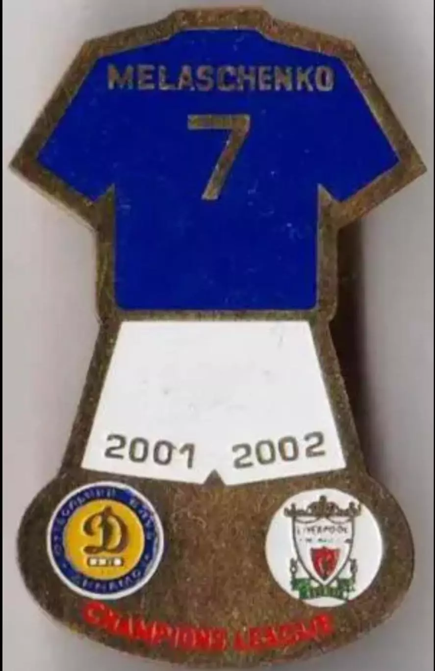 Футбол. Знак Динамо Киев - Ливерпуль 2001 Мелащенко