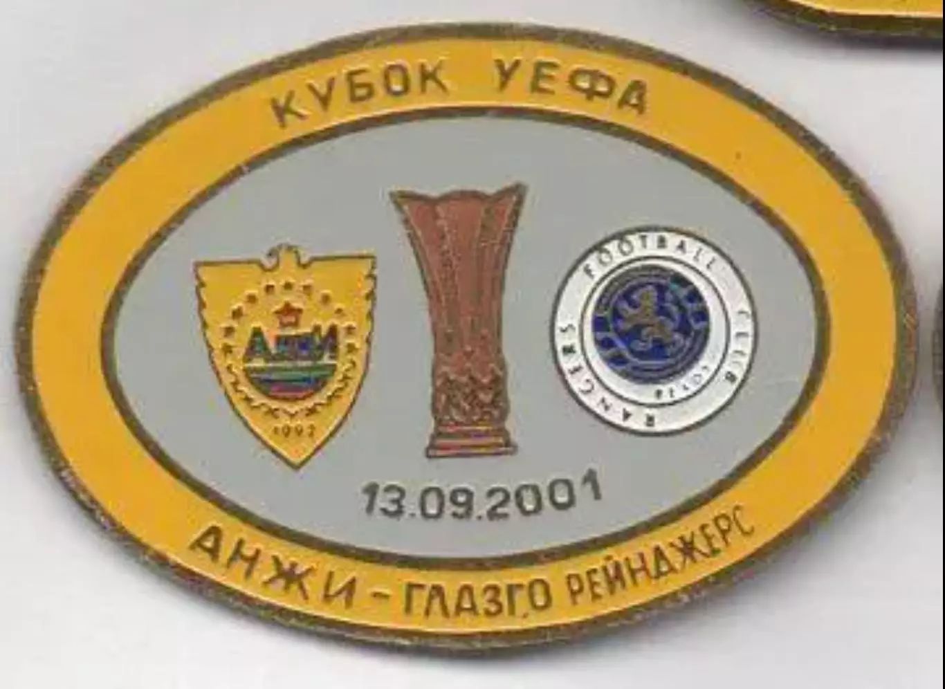 Футбол. Знак Анжи Махачкала - Рейнджерс Шотландия 2001-2002