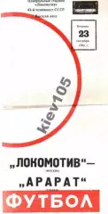 Локомотив Москва - Арарат Ереван 1980 (брак, 2-й вид)