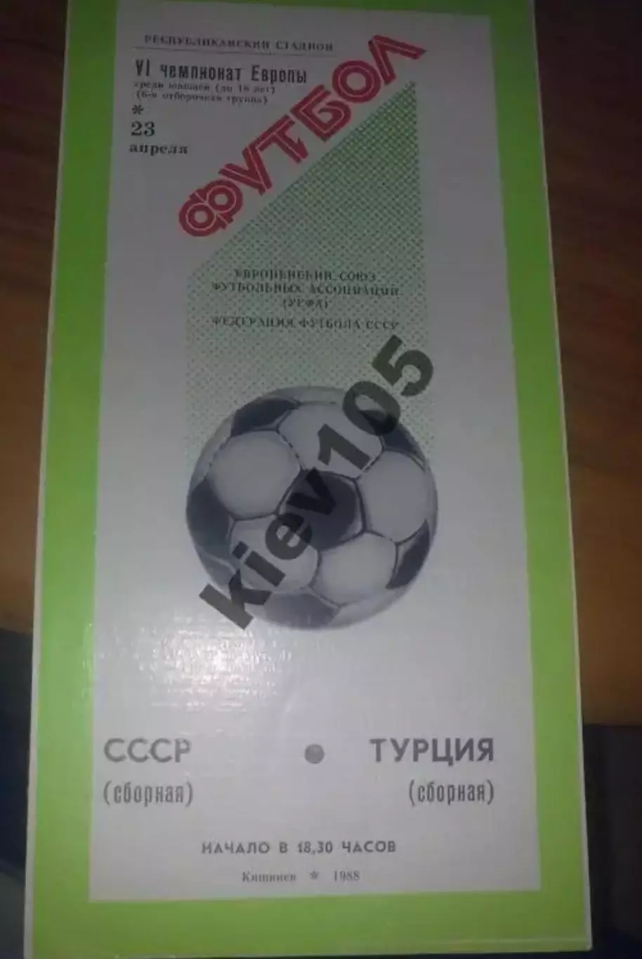 СССР (юноши) - Турция (юноши) 1988 Кишинев