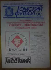 Россия - Швейцария 2003 Томский футбол