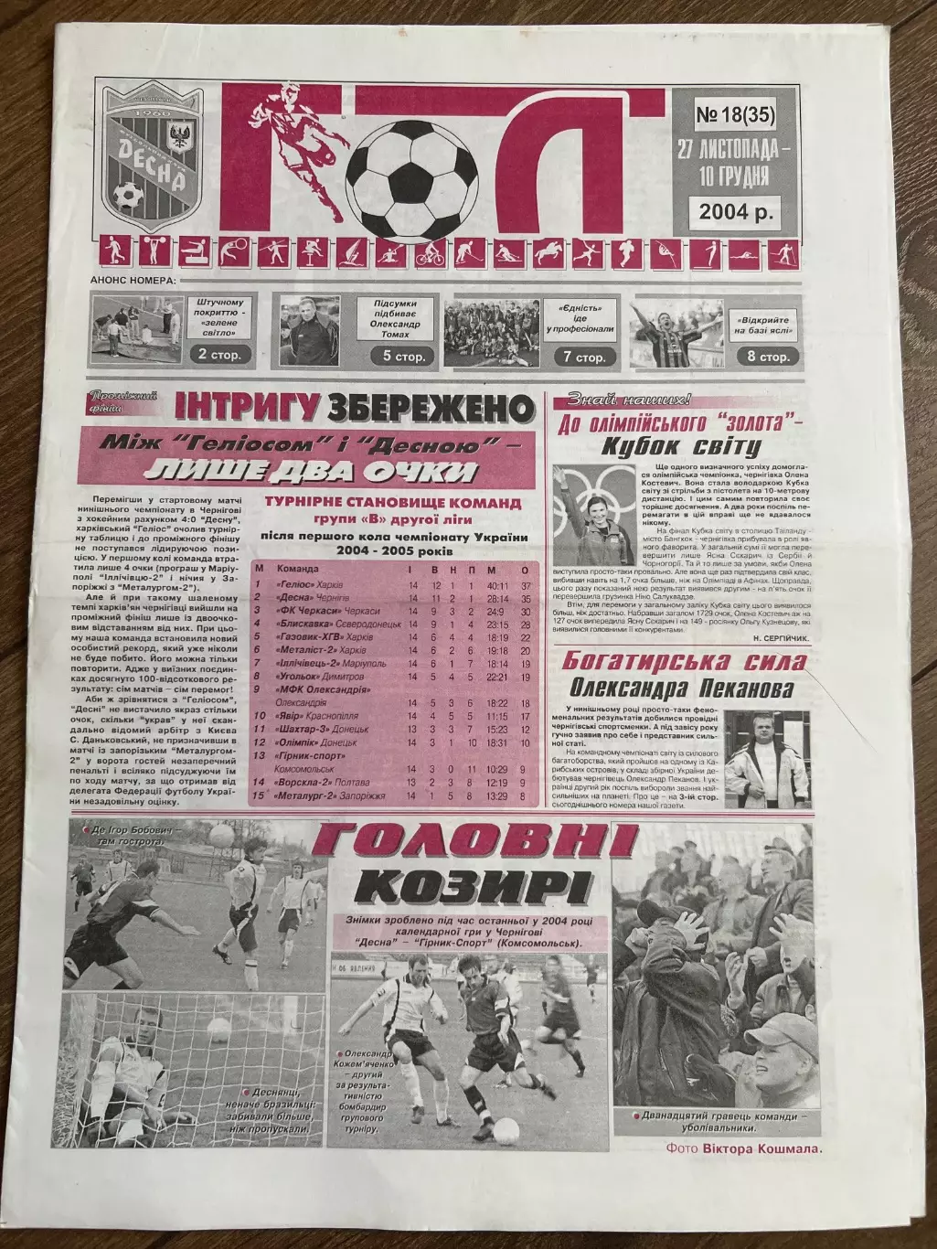 газета Гол 2004 #18 (Десна Чернигов, Украина)