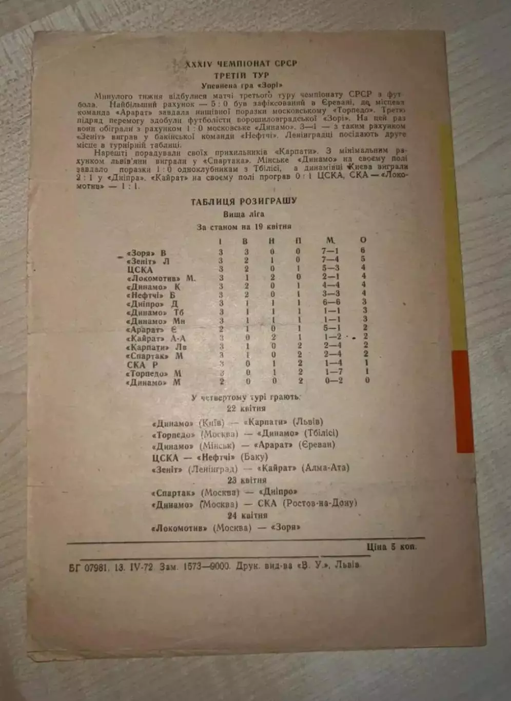 Динамо Москва СССР - Динамо Берлин Германия 1971-1972 Львов №1 2