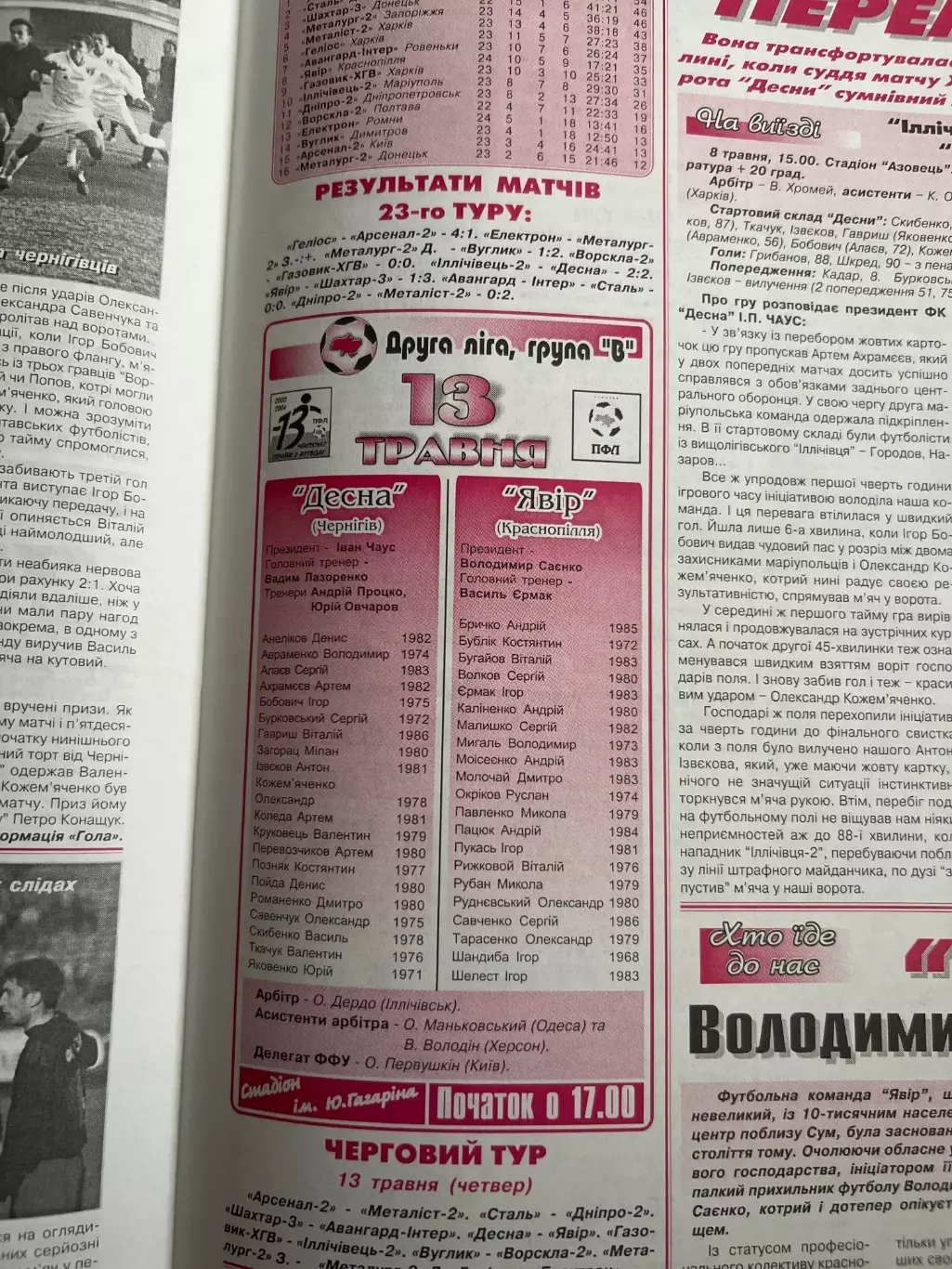 Десна Чернигов - Явор Краснополье 2003-2004 1