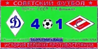 Знак Динамо Киев - Спартак Москва 1966 кубок