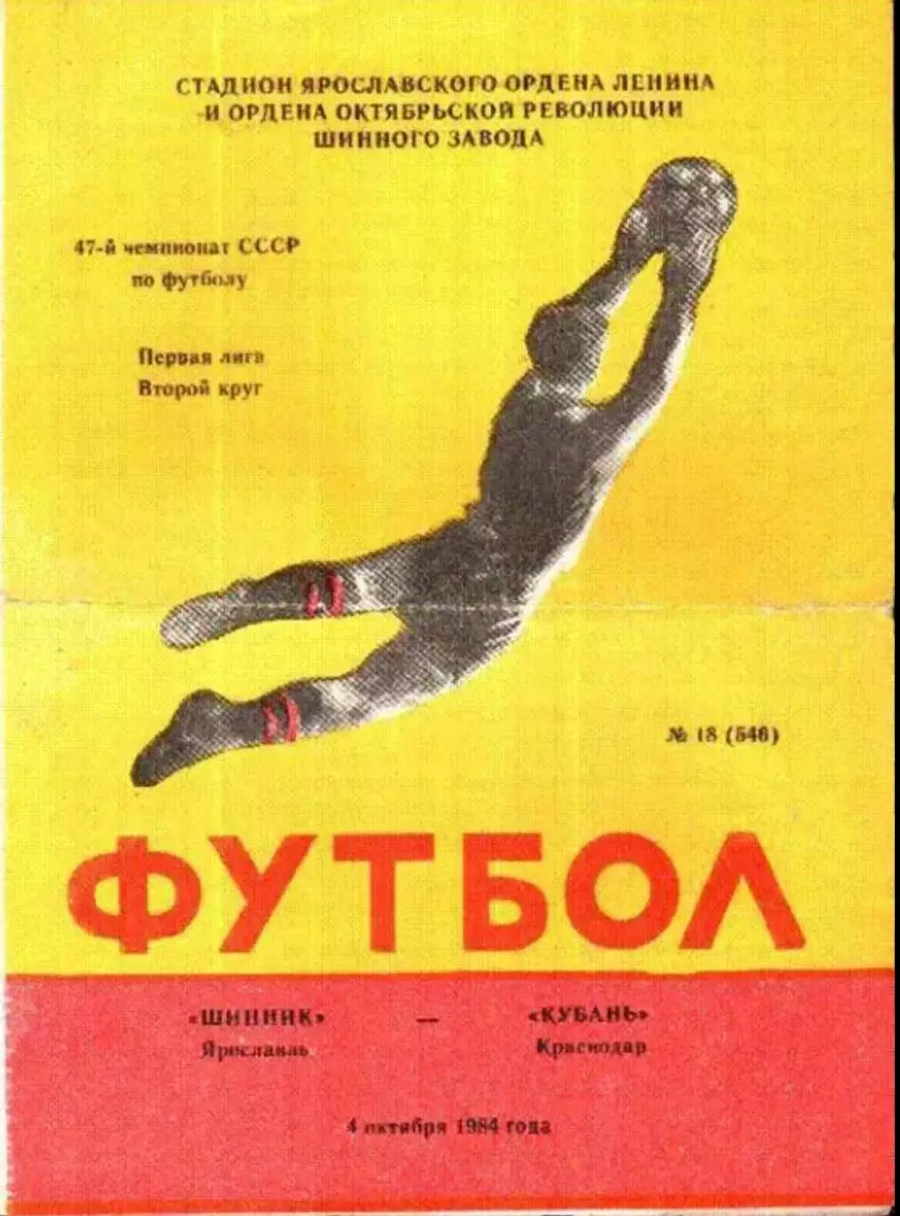 Шинник Ярославль - Кубань Краснодар 1984