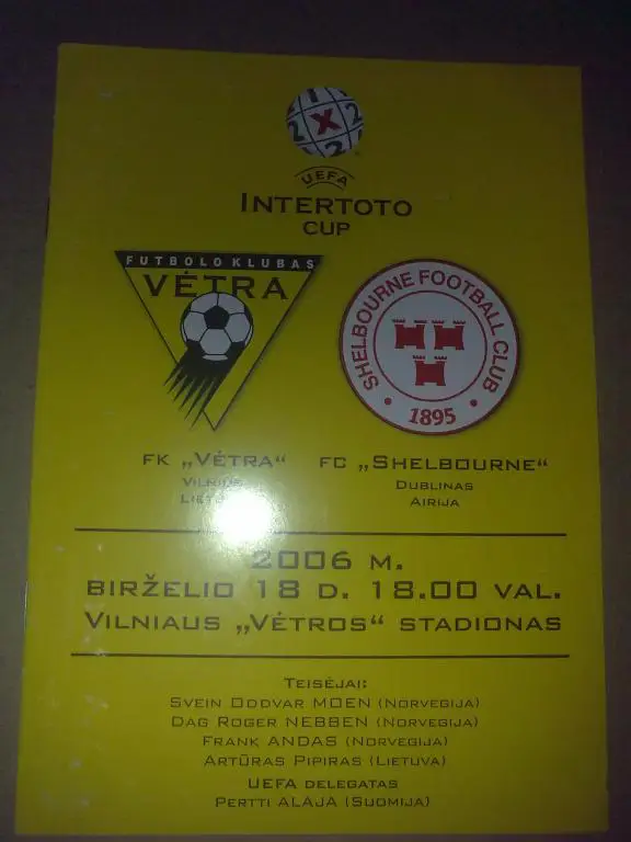 Ветра Вильнюс - Шелбурн Дублин Ирландия 2006-07