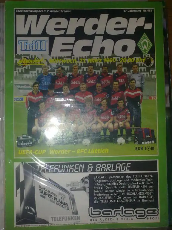 Вердер Германия - Льеж Бельгия 1989-1990