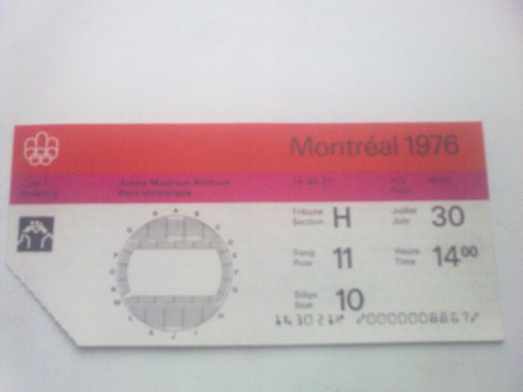 Билет Олимпийские Игры 1976 Монреаль Канада - Борьба (3)