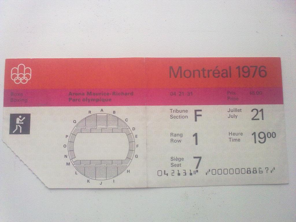 Билет Олимпийские Игры 1976 Монреаль Канада - Бокс (9)