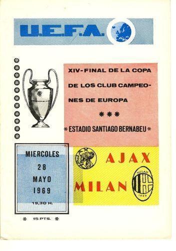 Аякс Голландия - Милан Италия 1969 финал