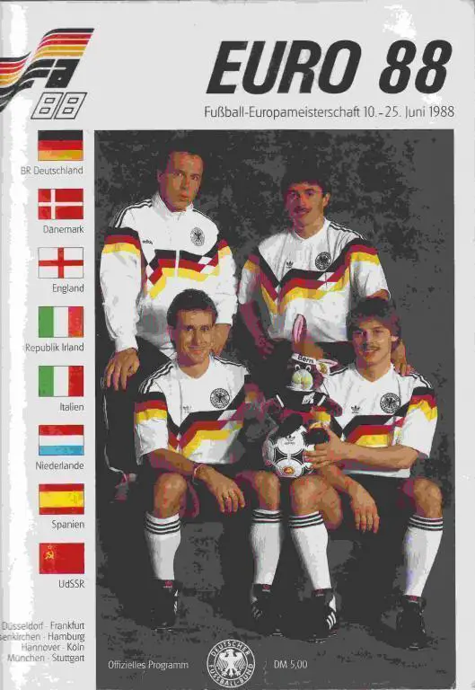 Чемпионат Европы ЕВРО 1988 Германия / ФРГ общая официальная