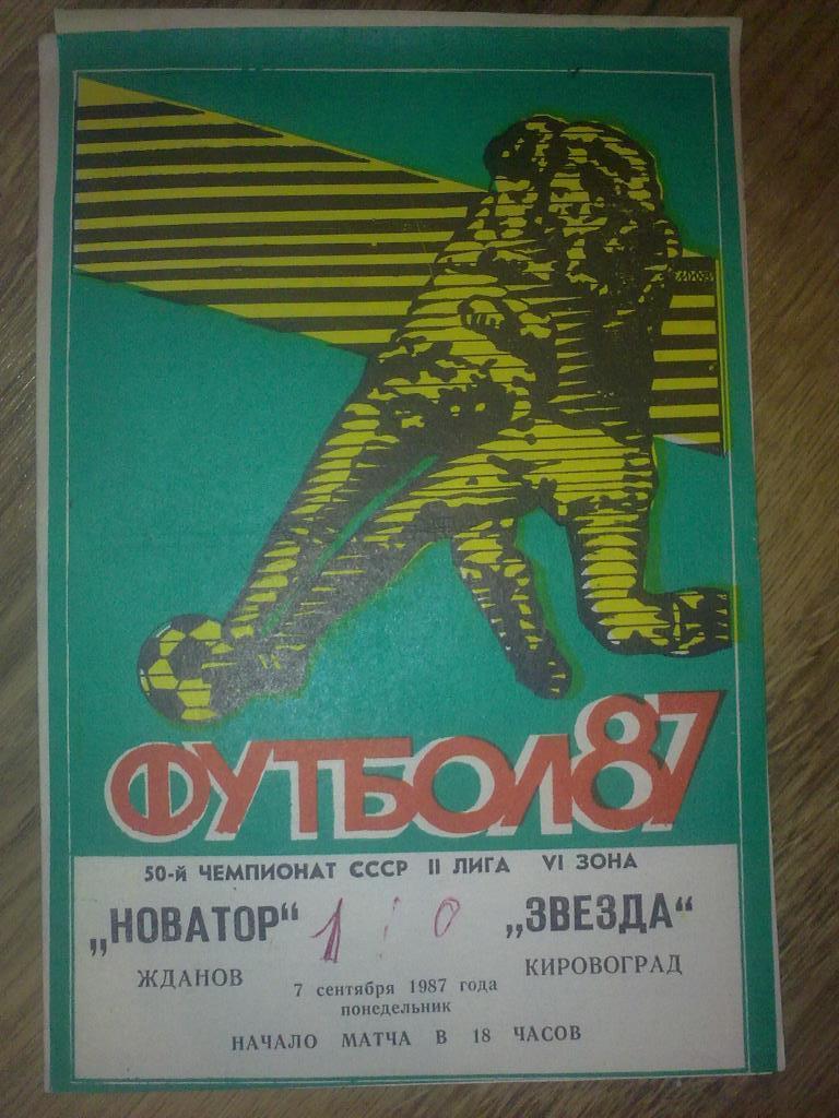 Новатор Жданов Мариуполь - Звезда Кировоград 1987