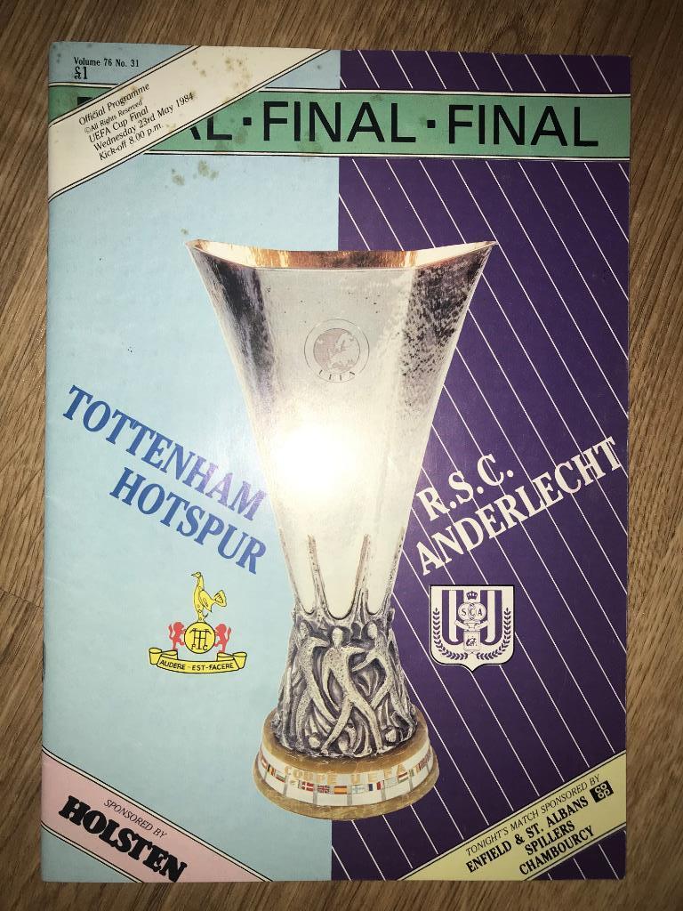 Тоттенхэм Хотспур - Андерлехт Бельгия 1984 финал кубок УЕФА
