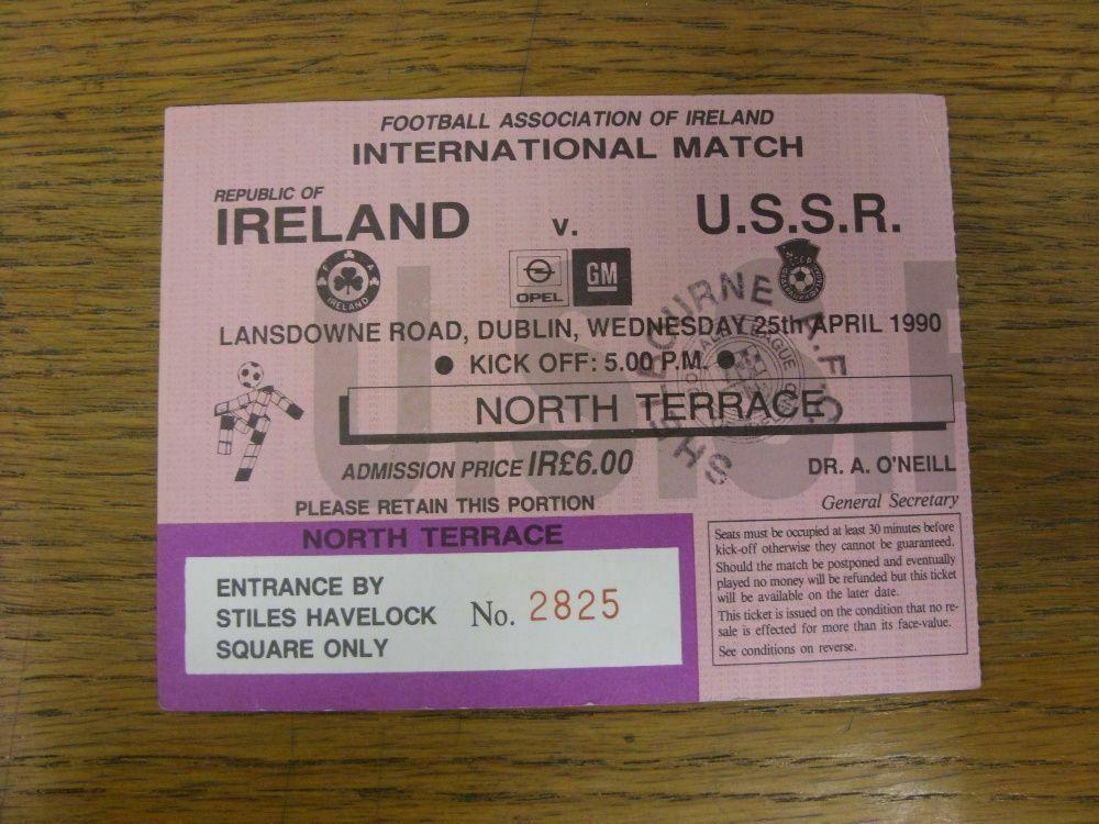 Билет Ирландия - СССР 1990