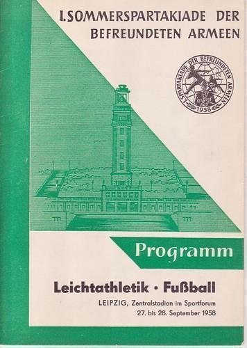 Программа Форвертс ГДР Германия - ЦСКА Москва Россия СССР 1958 (27.09.1958)