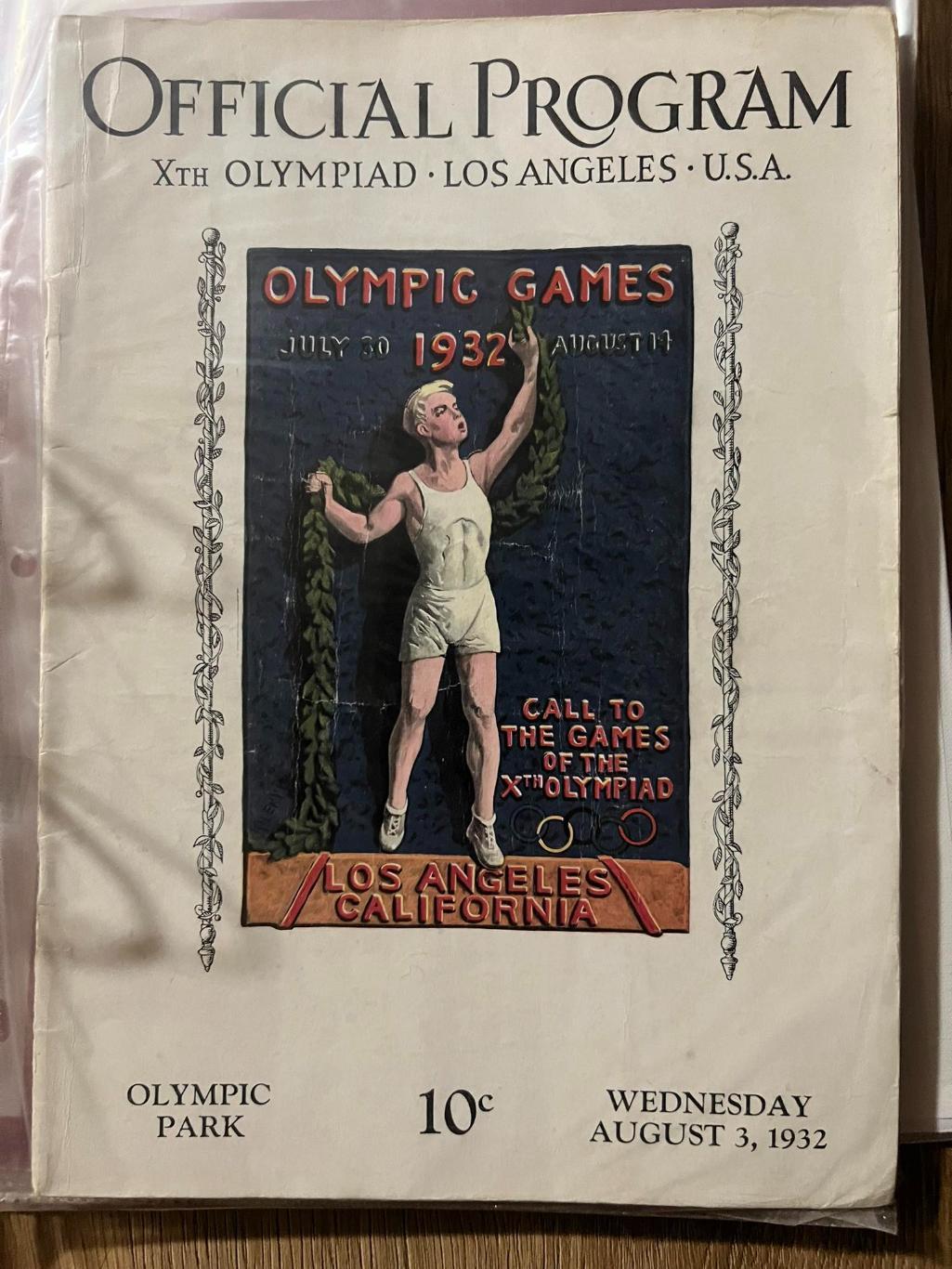 Программа Олимпийские Игры 1932 Лос-Анджелес США - 3.08.1932