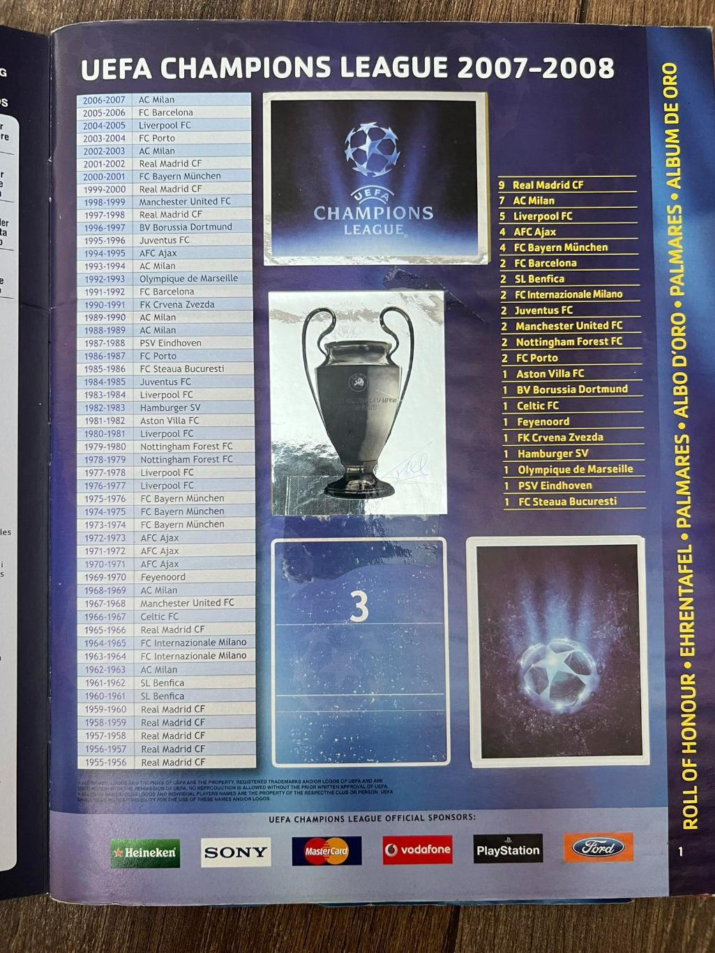 Журнал альбом Панини (PANINI) Лига Чемпионов 2007-2008 (есть 355 из 552) 1