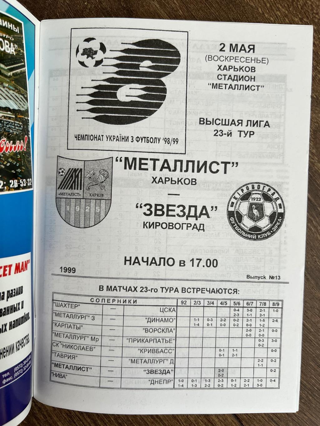 Металлист Харьков - Звезда Кировоград 1998-1999 1