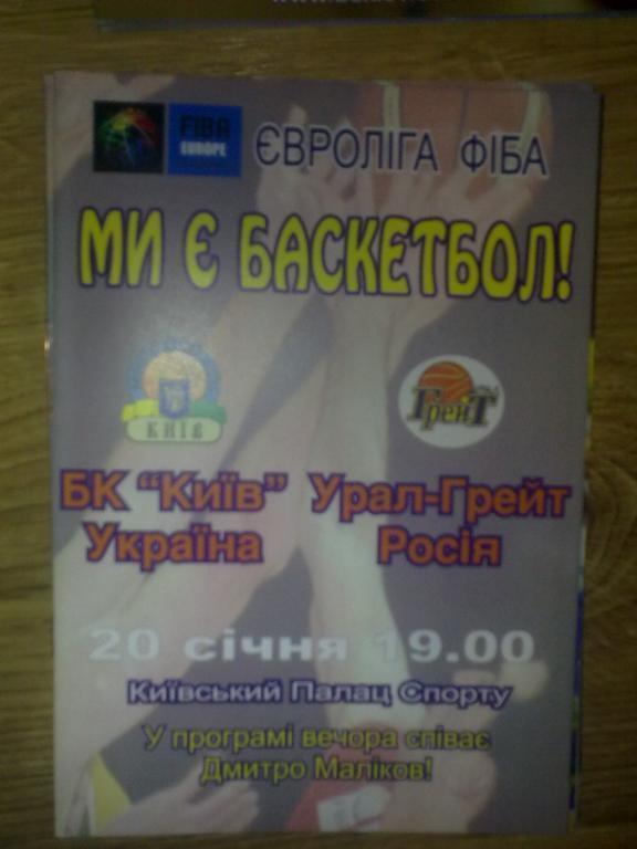 Баскетбол. БК Киев - Урал-Грейт Пермь Россия 2003-04 еврокубок