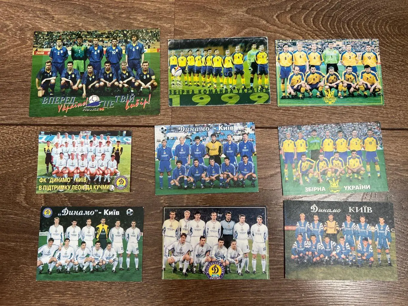 Футбол. Календарик набор 9 шт 1998, 1999, 2000 (Динамо Киев, Украина сборная)