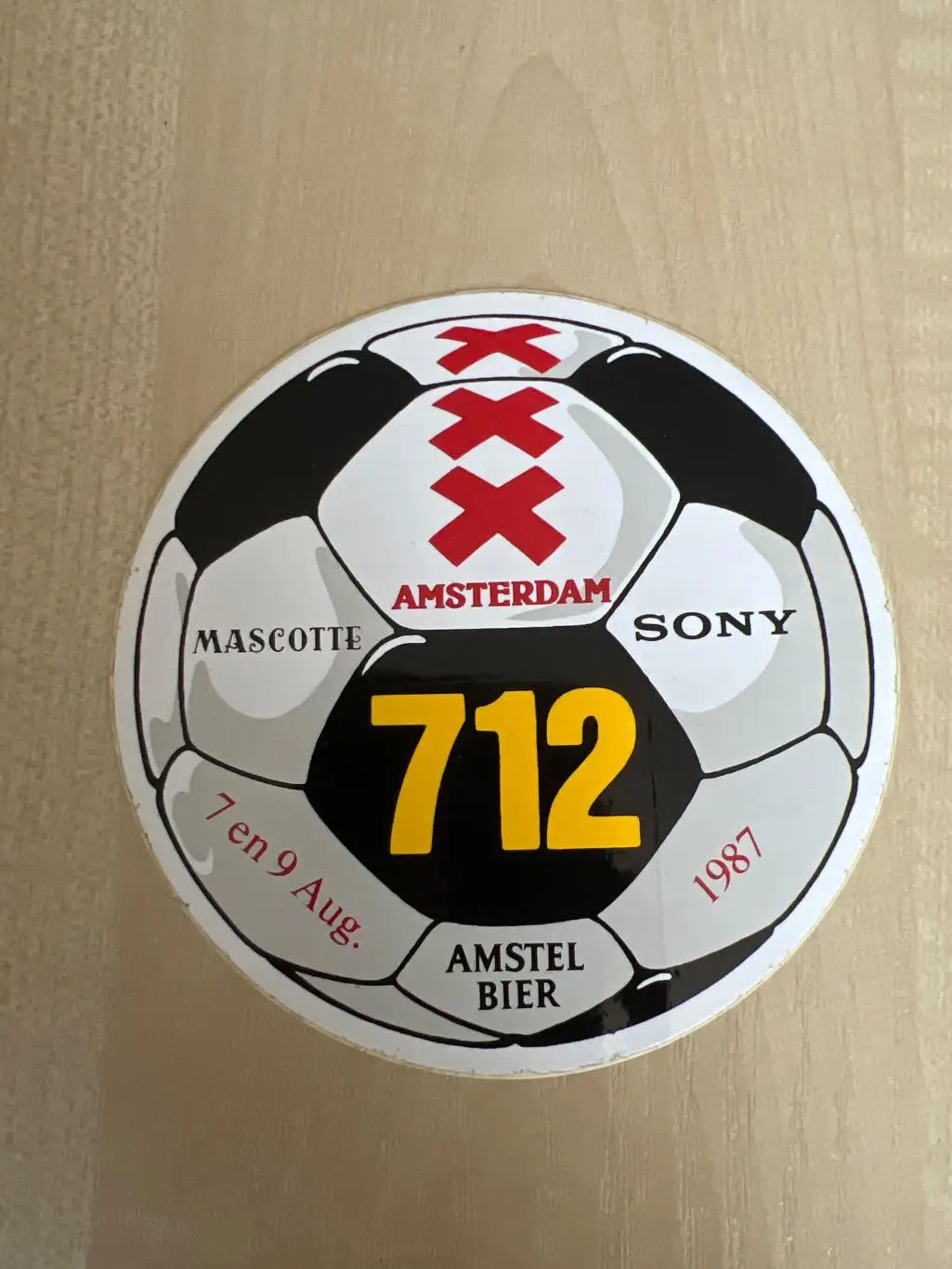 Наклейка Турнир 1987 Нидерланды Амстердам (с Динамо Киев)