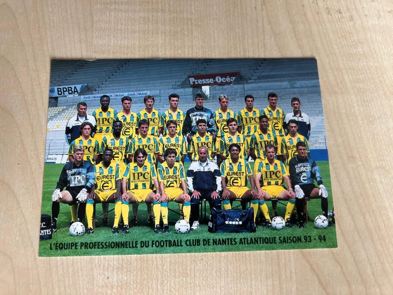 Футбол. Карточка (открытка) Нант Франция 1993-1994