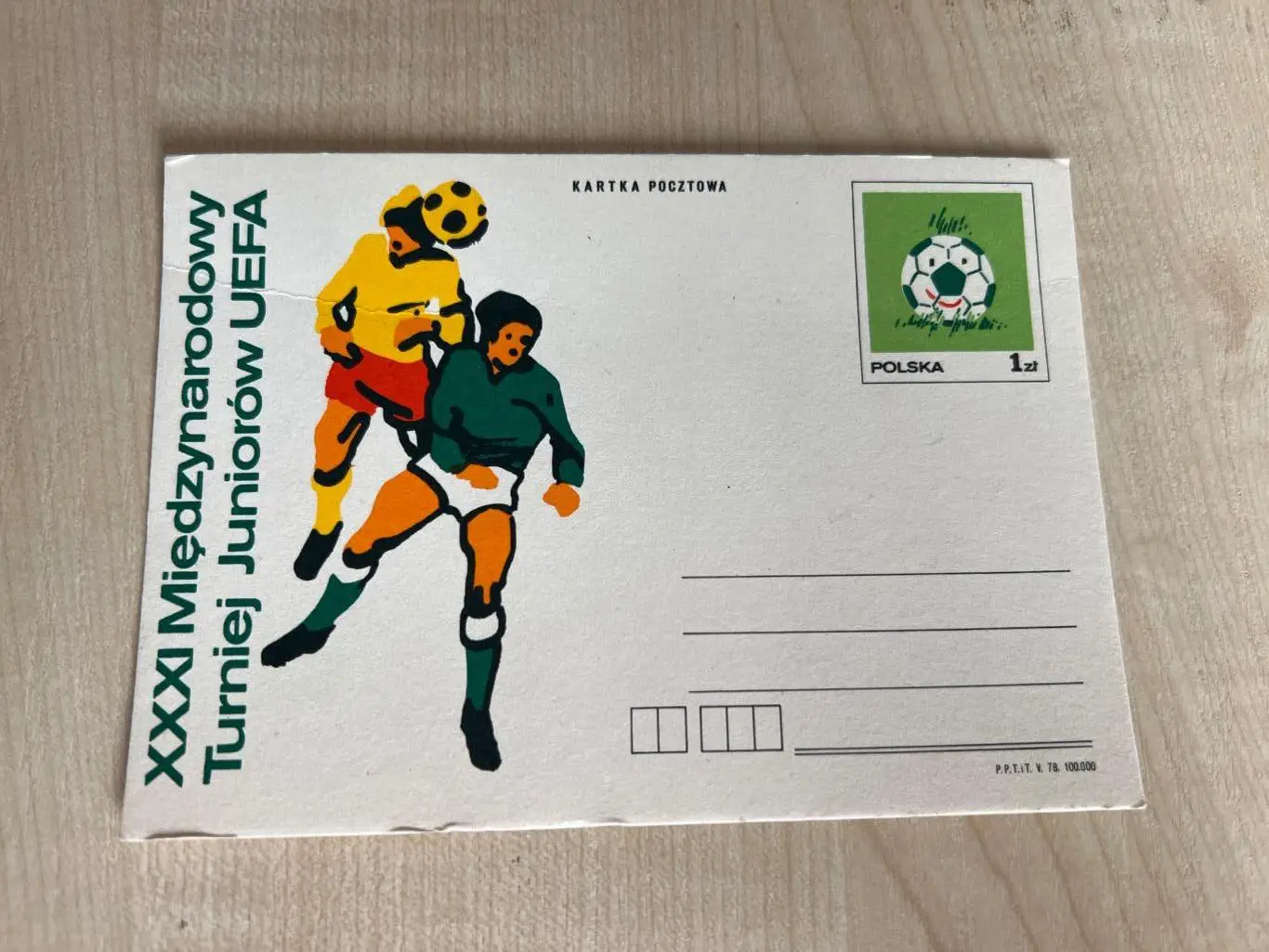 Футбол. Карточка (открытка) турнир в Польше 1978
