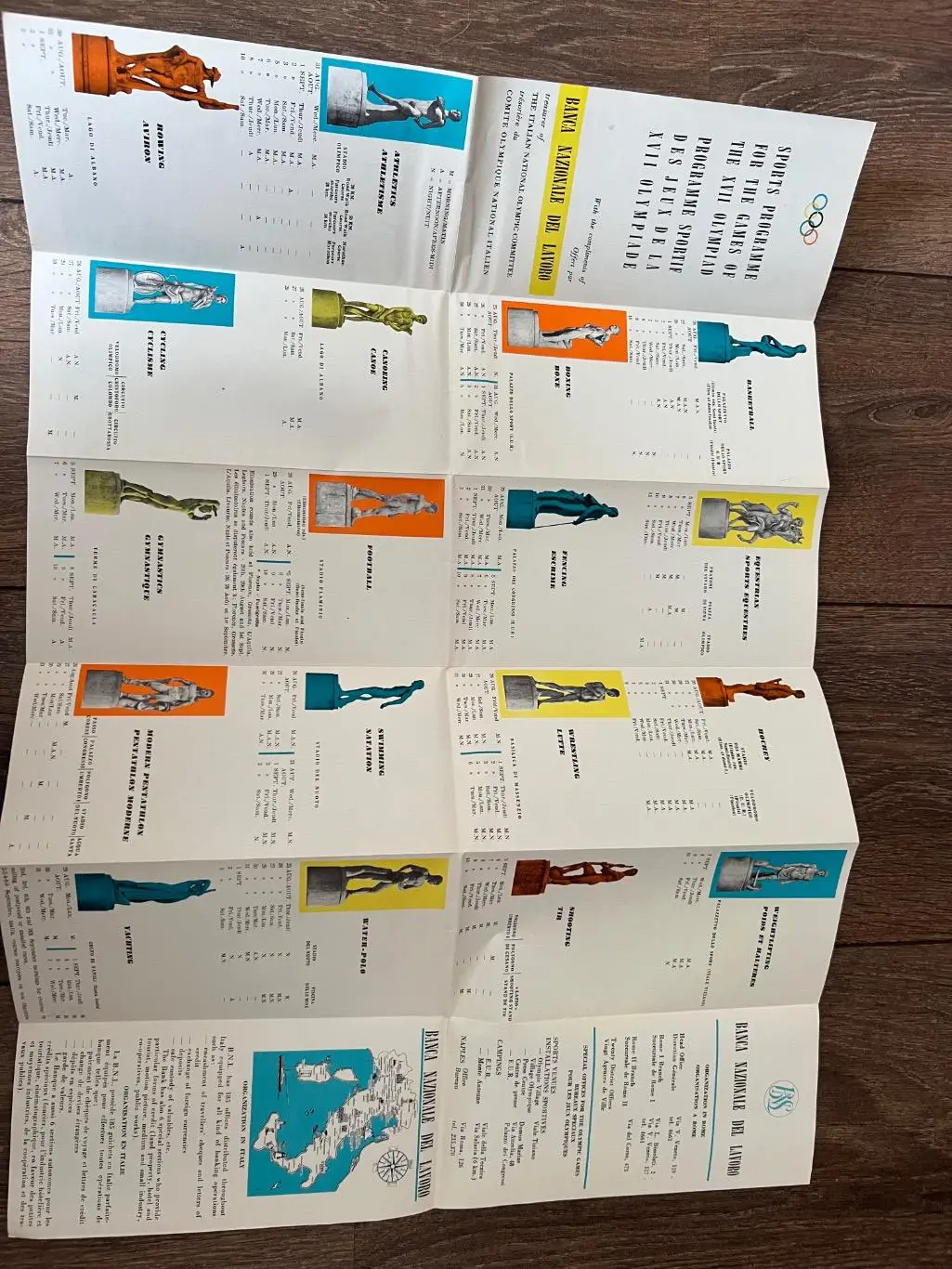 Буклет карта Олимпийские Игры 1960 Рим Италия 2