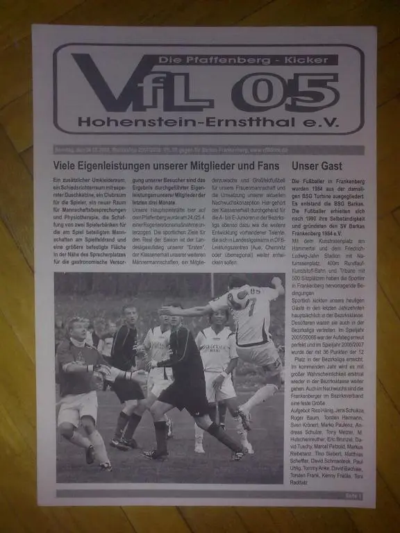 Программа (клубный журнал) из Германии #12