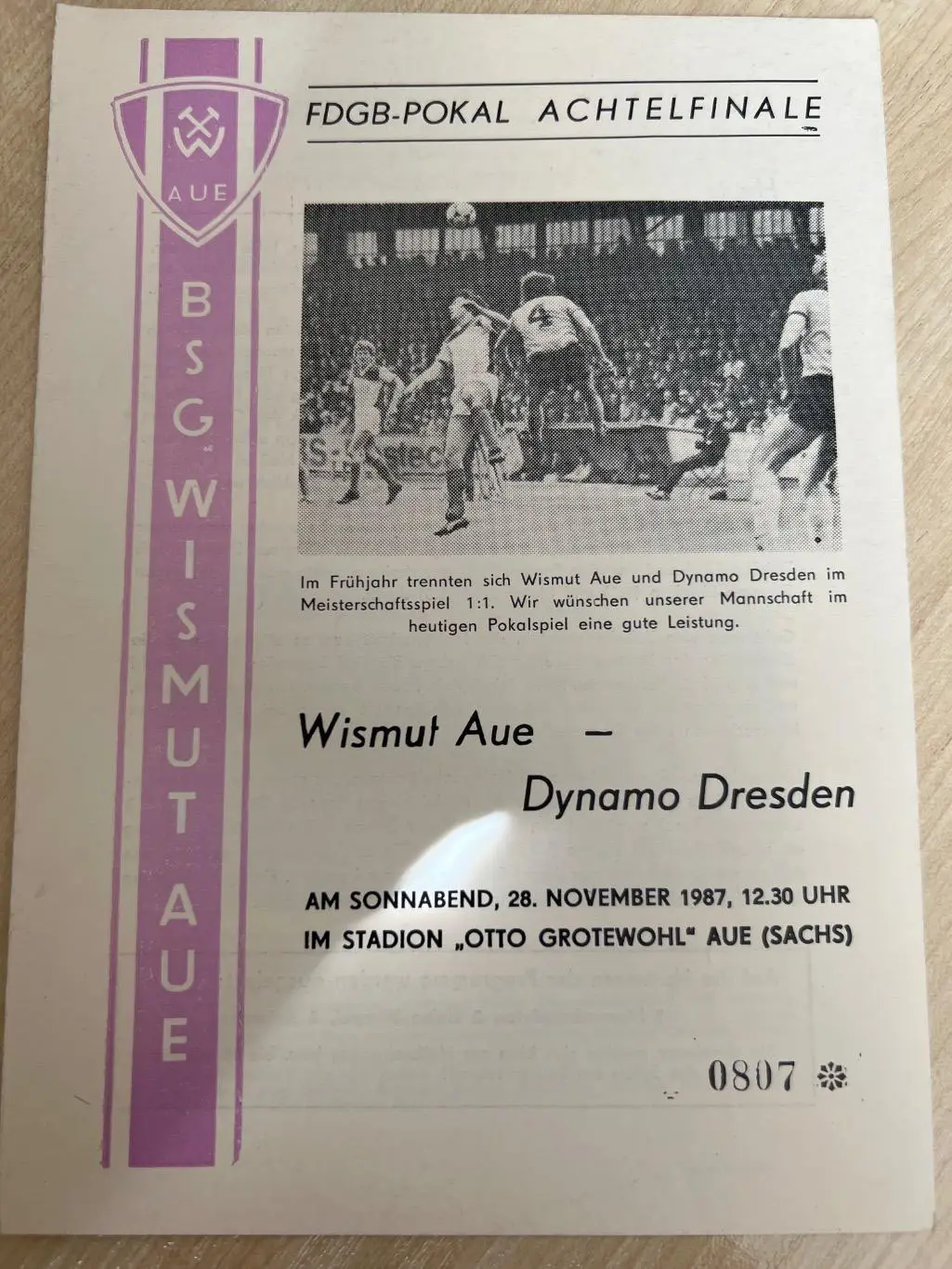 Висмут - Динамо Дрезден 1987 Германия