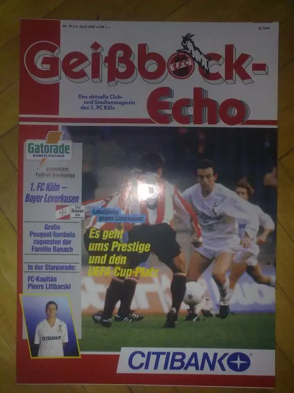 Программа (клубный журнал) из Германии. Кельн - Байер 1992