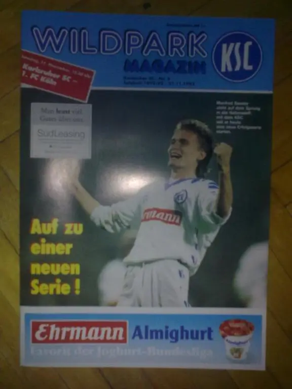 Программа (клубный журнал) из Германии. Карлсруэ - Кельн 1992